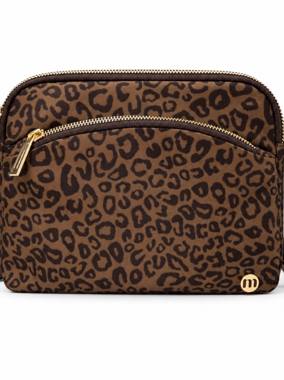 Compact Leopard Print Crossbody Bag